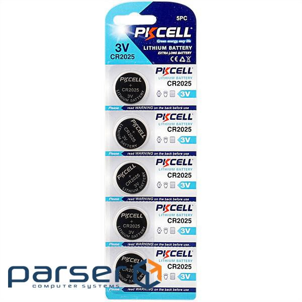 Батарейка CR2025, 3.0V Lithium Power, PKCELL, 5pcs/card (CR2025-5B)