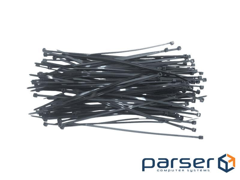 Стяжка Topex чорна, 4.8x200 мм, пластик, 75 шт . (44E978)