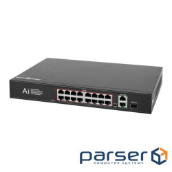 Комутатор мережевий Greenvision GV-010-D-16+2 PG+1 SFP (GV-010-D-16+2PG+1SFP)