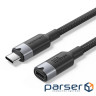 Кабель Vention USB Type-C - USB Type-C (M/F), 100W, 5A, 0.5 м, Black (TRFBD)