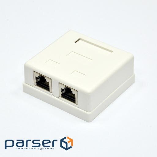 Розетка зовнішня 2хSTP, кат. 6, RJ45, EPNew (6BX-S2WHA6)