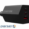 Зарядний пристрій Canyon HEXAGON 65 GaN 65W 2xPD 1xQC EU Black (CND-CHAHEX65B)