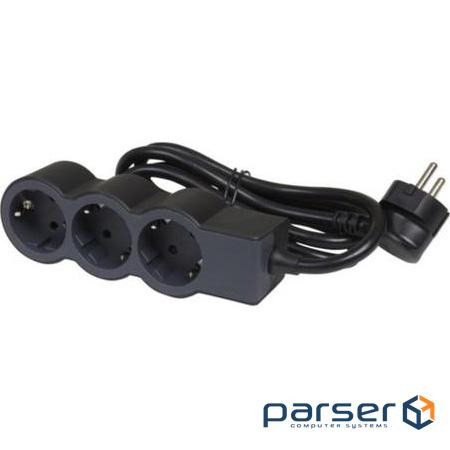 Подовжувач LEGRAND Standard 3x2K+3 Black, 3 розетки, 5м (694568)