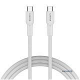 CANYON cable OnWire 60CL C-C 60W COLOR Braided 1m White (CND-CCAP60AB10W)