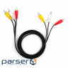 Кабель мультимедійний 3RCA to 3RCA 1.8m Vinga (VCP3RCA1.8)