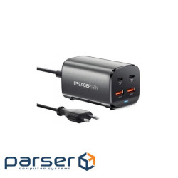 Зарядний пристрій Essager 2xUSB-C + 2xUSB 67W GaN (ECT2AC-JYB0G-Z)