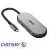 Концентратор Armorstandart USB-C to HDMI 4K, RJ45, PD, 2USB, SD, microSD Grey (ARM69365)