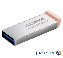 Флеш накопичувач USB 128Gb ADATA UR350, Silver/Brown, USB 3.2 Gen 1, до 100 МБ/с (UR350-128G-RSR/BG)