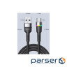 Дата кабель USB 2.0 AM to USB-C 2.0m 3A LED black Essager (EXCT-XCDA01)