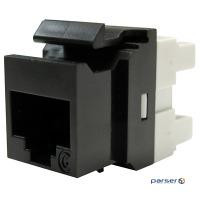Keystone Module 1xRJ45 (WE8W), UTP, 568A/ B, PowerCat 6, Black (KSJ-00033-04)