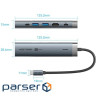 Док-станція USB3.2 Type-C --> HDMI/USB 3.0x2/RJ45/PD 100W Hub 6-in-1 Vention (TGNHB)