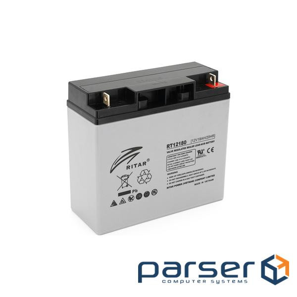 Акумуляторна батарея AGM RITAR RT12180GL5, Gray Case, 12V 18.0Ah (181х77х 167 ) Q4