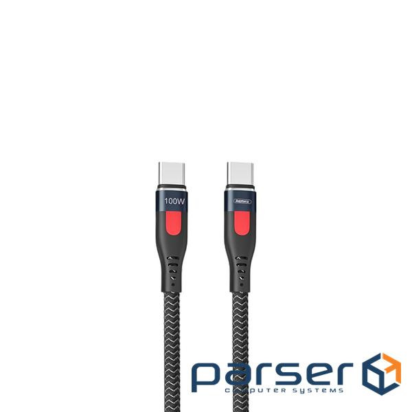 Кабель Remax Lesu Aluminum Alloy Type-C to Type-C PD 100W 1M Чорний (RC-187c)