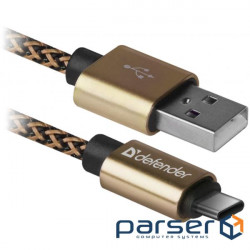 Date cable USB 2.0 AM to Type-C 1.0m USB09-03T PRO gold Defender (87812)