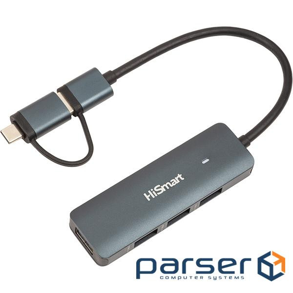 USB-хаб POWERPLANT USB-A to 4xUSB3.0 (CA913466)