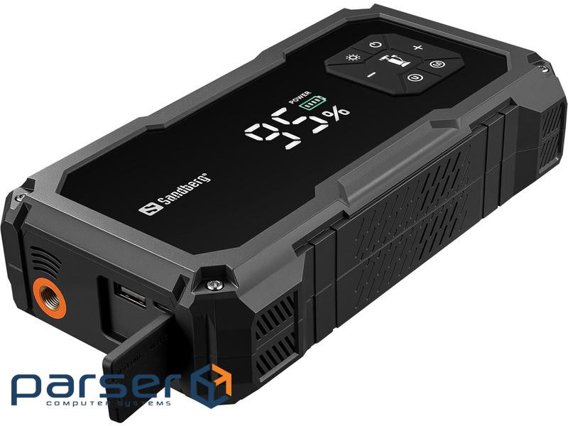 УМБ Sandberg Car Jumpstarter TirePump 10000 USB-A, USB-C, дисплей, ліхтар 2W (421-21)