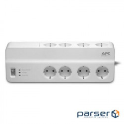 Мережевий фільтр-подовжувач APC Essential SurgeArrest PM8-RS White 2м