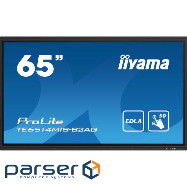 65" 16:9 інтерактивний VA РК дисплей, 3840х2160, P ureTouch-IR+, 24/7, 435 кд/м2 (TE6514MIS-B2AG AX)