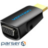 Адаптер Vention HDMI - VGA-3.5мм (M/F), Black (AIDB0)