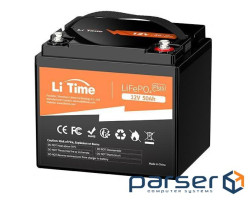 Акумуляторна батарея Li-TIME LiFePO4 12,8V 50Ah 640Wh(100 / 100A), заряд 14,4В (L12V50-BASIC-4-A38)
