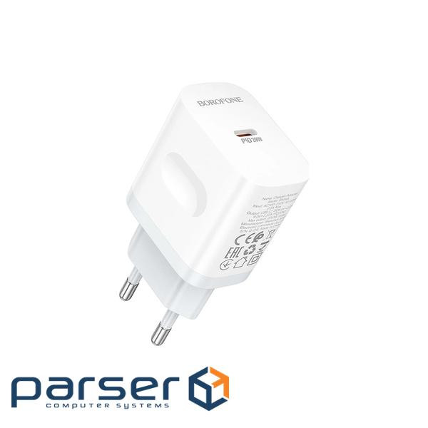 Зарядний пристрій BOROFONE BA99A USB-C PD20W white (6941991121357)