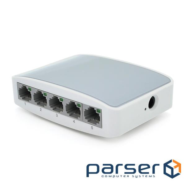 Комутатор Gigabit Ethernet ONV-H3005S в пластиковому корпусі, 5*1000Мб портів, 5В 1Ач, 100х70х28 28