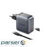 Зарядний пристрій VENTION 3xUSB-C, 1xUSB-A GaN Charger 100W Gray w/Type-C cable (TZ-FETH0-EU)