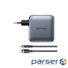 Зарядний пристрій VENTION 3xUSB-C, 1xUSB-A GaN Charger 100W Gray w/Type-C cable (TZ-FETH0-EU)