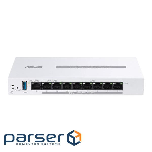 Маршрутизатор ASUS ExpertWiFi EBG19P 8xGE LAN (8xPoE), 1xGE WAN, 1xUSB 3.2, 123W, (90IG08C0-MO3B00)