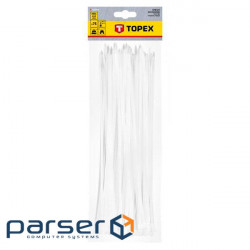 Topex screed white, 4.8x300 mm, plastic, 75 pcs . (44E979)