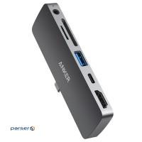 Hub Anker PowerExpand Direct 6-in-1 USB-C PD Media Hub (Gray) (A83620A1)