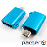 Перехідник OTG USB - Micro-USB blue Dengos (ADP-020)