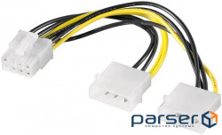 Goobay internal power cable PCIePower 8p-MoleXx2 M/M,0.20m AWG18 D=8x2.5mm (75.09.3241-1)