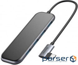 USB-хаб BASEUS Multi-functional HUB Type-C to 4xUSB3.0+PD Deep Grey (CAHUB-EZ0G)