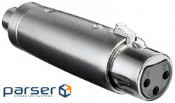 Перехідник аудіо XLR 3p-RCA F/F,адаптер Metal корпус,металік (62.09.8280-1) (62.09.8280-1)