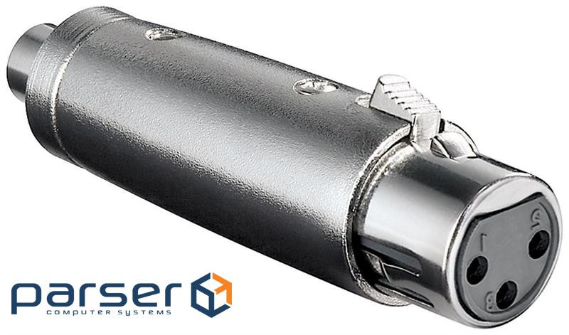 XLR 3p-RCA F / F audio adapter, Metal case adapter, metallic (62.09.8280-1)