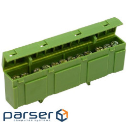 Шина нульова ізольована на DIN-рейку 12 отв., зелена (T6I-12) (T6I-12)