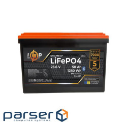 Аккумулятор LP LiFePO4 25,6V - 50 Ah (1280Wh) (BMS 80A/50А) пластик Smart BT (40943)