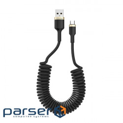Date cable USB 2.0 AM to Micro 5P 1.0m spiral black ColorWay (CW-CBUM051-BK)