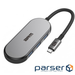Концентратор Armorstandart USB-C to HDMI 4K, PD, 3USB, SD, microSD Grey (ARM69366)