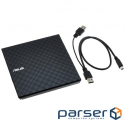 Оптичний накопичувач Asus DVD±R/ RW USB 2.0 SDRW-08D2S-U LITE Black E (SDRW-08D2S-U LITE/DBLK/G/AS)