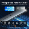 Док-станція USB3.2 Type-C --> HDMI/USB3.0/USB2.0/RJ45/SD/TF/PD 100W Hub 8-in-1 Vention (TGUHB)