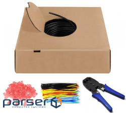 Кабель мережевий в бухті FreeEnd-RJ45 UTP6 300m,solіd AWG24 SET D=6.6mm Out Cu,чорний (75.05.5441-1) (75.05.5441-1)