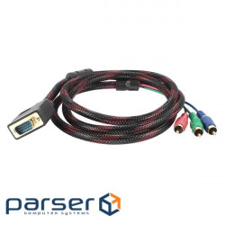 VOLTRONIC VGA cable (male)-3RCA (male ) 1.5m, Black/Red (YT-VGA (M)-3RCA(M)-1.5)