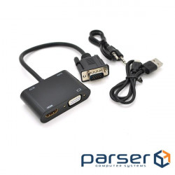 Adapter VEGGIEG VGA - HDMI/VGA Black (YT-C-V2-H)
