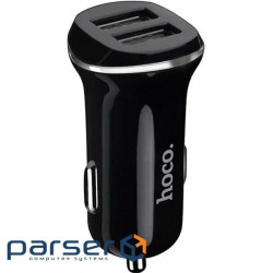Car charger HOCO Z1 2xUSB-A, 2.1A Black (6957531035909)