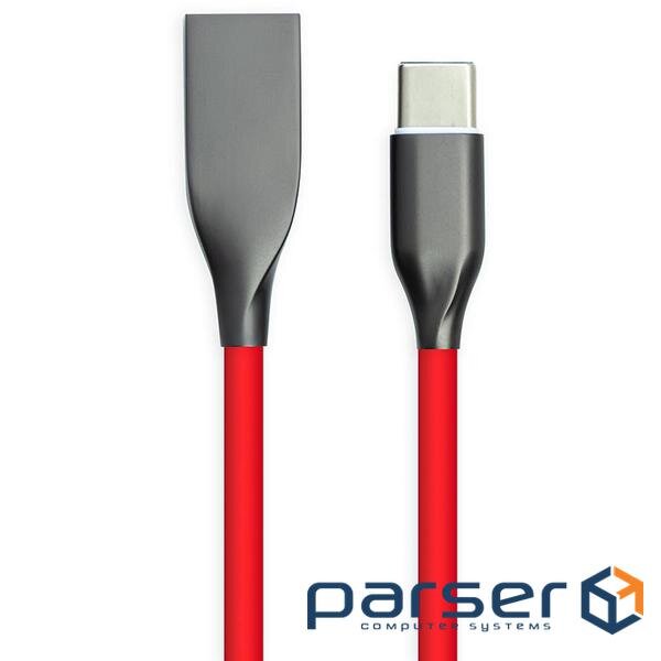 Дата кабель USB 2.0 AM to Type-C 2.0m red PowerPlant (CA911394)