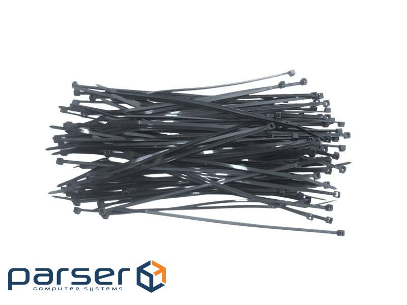 Стяжка Topex чорна, 4.8х300 мм, пластик, 75 шт . (44E980)