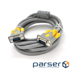 Merlion cable (YT-VGA(M)/(M)3+6GR-3m/07417) VGA-VGA, 3m, Gray/Yellow, package 