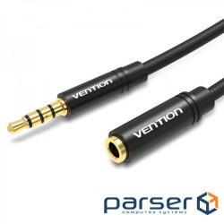 Кабель-удлинитель Vention 3.5 мм - 3.5 мм (F/M), 1 м, Black (BHCLF)